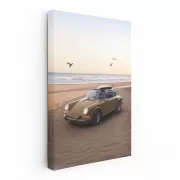 Vintage 1970 Porsche 911T on Beach - Classic Elegance