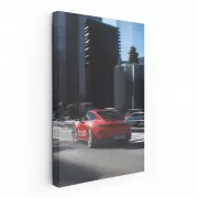 Red Porsche in Urban Setting - Speed Meets Elegance