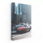 Red Porsche in Urban Setting - Elegance Meets Performance