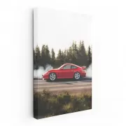 Red Porsche with Smoke - Dynamic Elegance in Motion