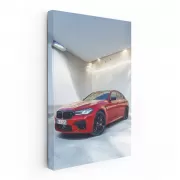 Stunning Red BMW F90 M5 Inside Building - Power Meets Elegance