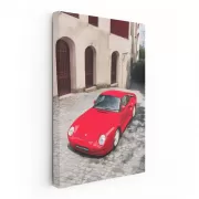 Classic Red Porsche 959 in Historic Town - Timeless Icon