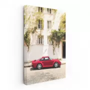 Vintage Red Porsche 959 Roaming Historic Streets - Classic Icon