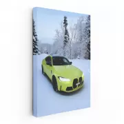 Sao Paulo Yellow BMW M4 in Snow - Sleek and Bold