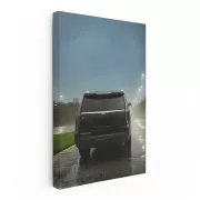 Black Cadillac in Rain - Luxury in Motion