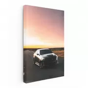 Black Cadillac Cruising at Sunset - Classic Elegance