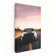 Black Cadillac at Sunset - Elegance on Move