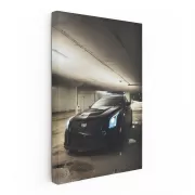 Cadillac Black in Underground Parking - Sleek and Mysterious