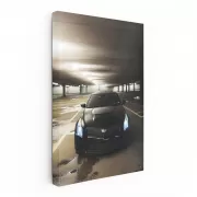 Black Cadillac in Underground Parking - Sleek and Mysterious