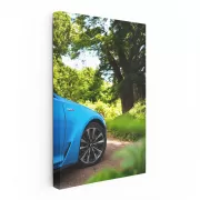 Cadillac Blue Amidst Trees - Vintage Elegance