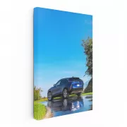 Blue Cadillac in Park - Iconic Elegance on Display