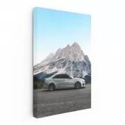 Cadillac Gray with Snowy Mountains - Luxury in Motion