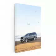 Gray Cadillac on Beach - Sleek and Stylish Ride