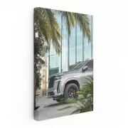 Cadillac in Gray beneath Palm Tree - Classic Elegance