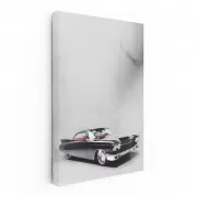 Vintage Black Cadillac on Marble - Classic Elegance
