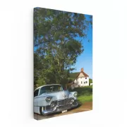 Vintage Blue Cadillac in Village - Classic Elegance