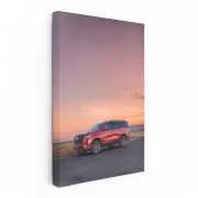 Sunset Crimson Cadillac - Luxurious Elegance in Motion