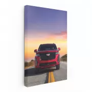 Sunset Glow on Cadillac Red - Timeless Elegance