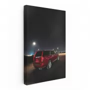 Urban Nightscape: Crimson Cadillac - Elegance in Motion