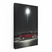 Cadillac in City Night - Red Elegance on Move