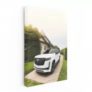 White Cadillac in Village - Classic Elegance