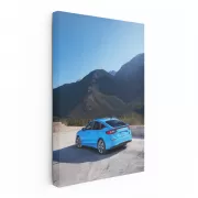 Blue Honda Civic in Scenic Mountains - Sleek and Stylish