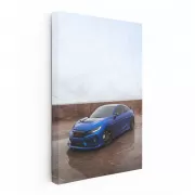 Blue Honda Civic Against Marble - Sleek Style and Elegance