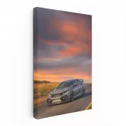 Honda Civic in Grey at Sunset - Sleek and Stylish