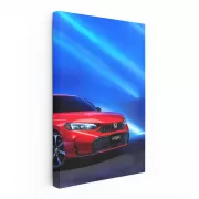 Honda Civic in Red Neon - Sleek and Sporty Ride