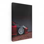 Red Honda Civic in Mountainous Terrain - Sporty and Adventurous