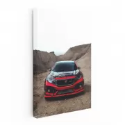 Red Honda Civic Adventure in Mountains - Sporty Elegance