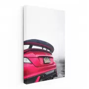 Red Honda Civic in Rain - Stylish and Dynamic Car