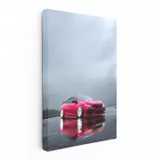 Red Honda Civic in Rain - Dynamic Elegance