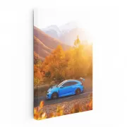 Honda Civic Blue in Autumn Woods - Reliable and Stylish