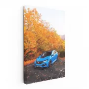 Blue Honda Civic in Autumn Forest - Stylish and Reliable