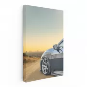 Grey Honda Civic with Cityscape Backdrop - Urban Elegance