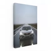 Honda Civic Driving in Overcast Skies - Reliable and Stylish