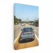 Honda Civic Cruising with Urban Skyline - Sleek & Modern