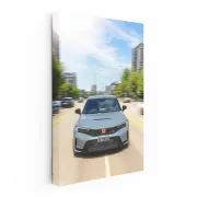 Honda Civic Cruising with Urban Skyline - Compact and Stylish