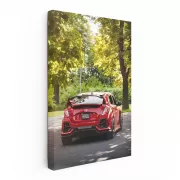 Red Honda Civic in Nature - Compact Marvel