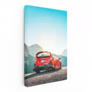 Red Honda Civic with Mountain View - Sporty and Adventurous