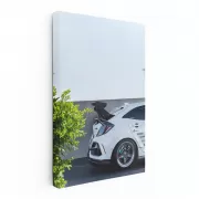 White Honda Civic in Parking Lot - Reliable and Stylish