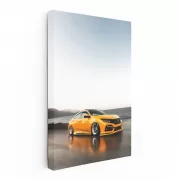 Yellow Honda Civic by Sea - Sporty Elegance in Motion